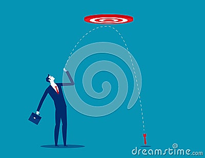 Miss target. Business cartoon vector illustration concept Vector Illustration