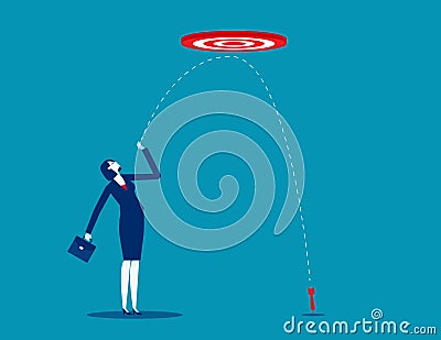 Miss target. Business cartoon vector illustration concept Vector Illustration