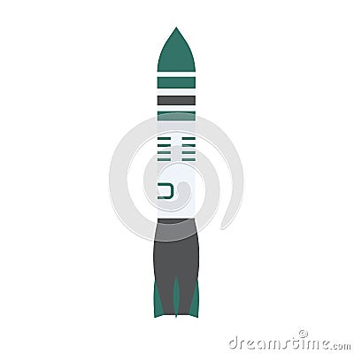 Missile power technology danger force warhead rocket. Vector navy nuclear military army ballistic icon Vector Illustration