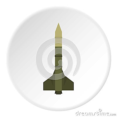 Missile rocket icon, flat style Vector Illustration