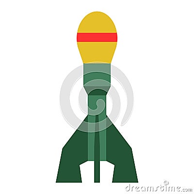 Missile rocket icon vector illustration cartoon isolated bomb flat style white background threat Vector Illustration