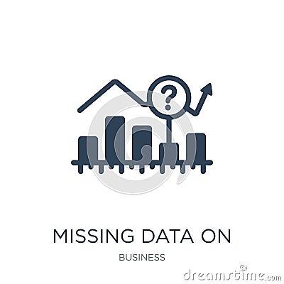 missing data on analytics line graphic icon in trendy design style. missing data on analytics line graphic icon isolated on white Vector Illustration