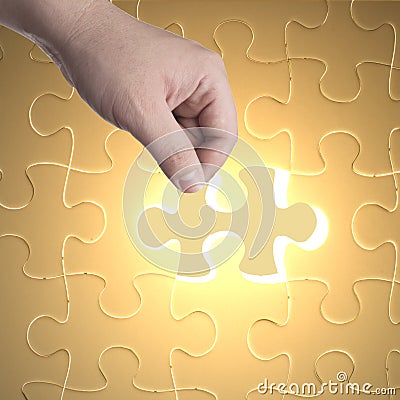 Missing jigsaw puzzle piece Stock Photo