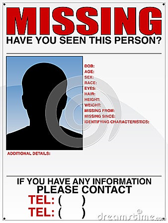 Missing Person Poster Vector Illustration