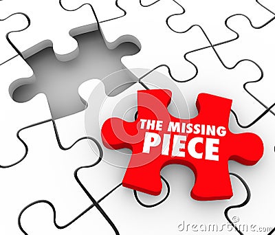 The Missing Piece Found Puzzle Complete Finishing Finding Lost F Stock Photo