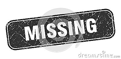 missing stamp. missing square grungy isolated sign. Vector Illustration