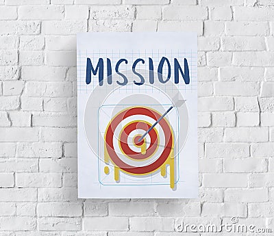 Mission Arrow Target Goals Business Dart Graphic Concept Stock Photo