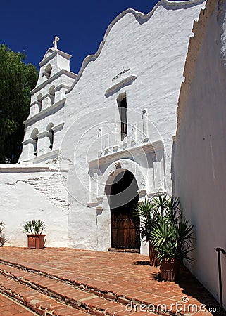 Mission Basilica San Diego de Alcala, the first Franciscan mission in The Californias, founded in 1769, San Diego, CA, USA Stock Photo