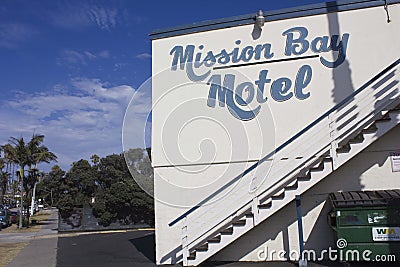 Mission Bay Motel in San Diego Editorial Stock Photo