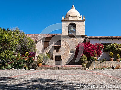 Mission Carmel, colorful exterior Stock Photo