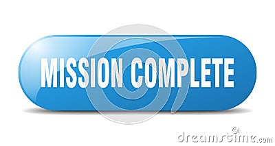 mission complete button. mission complete sign. key. push button. Vector Illustration