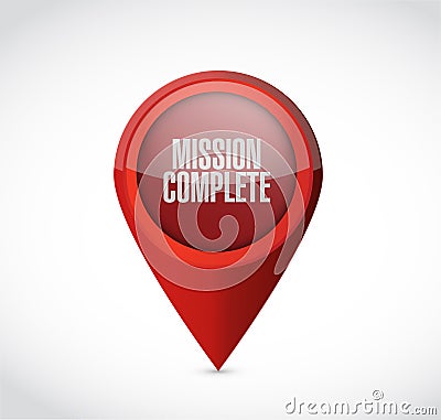 mission complete pointer sign concept Cartoon Illustration