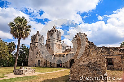 Mission Concepcion, San Antonio, Texas Stock Photo