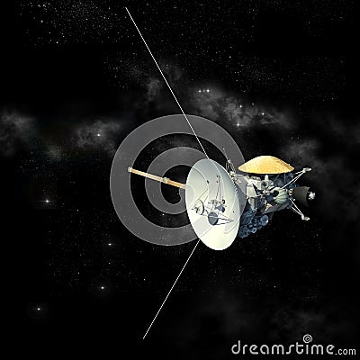 Mission orbiter satellite Cartoon Illustration