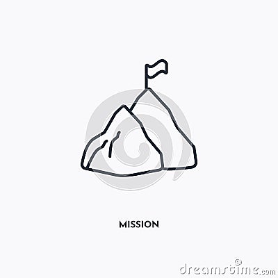 Mission outline icon. Simple linear element illustration. Isolated line mission icon on white background. Thin stroke sign can be Vector Illustration