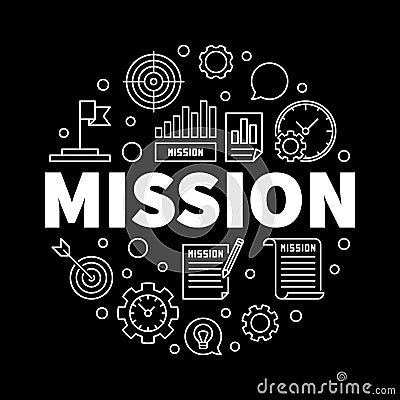 Mission outline illustration. Vector business symbol Vector Illustration