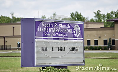 Robert R. Church Elementary School Sign, Memphis, TN Editorial Stock Photo