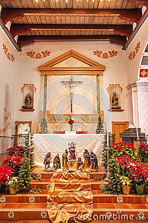 Mission San Luis Obispo de Tolosa California Basilica Cross Alta Stock Photo