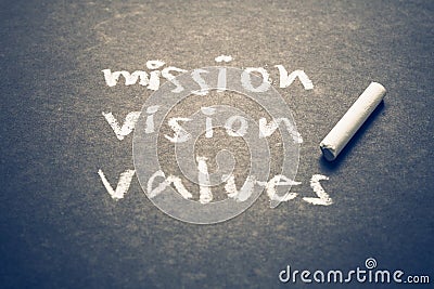 Mission Vision Values Stock Photo