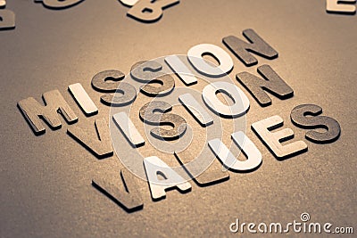 Mission, Vision and Values Stock Photo