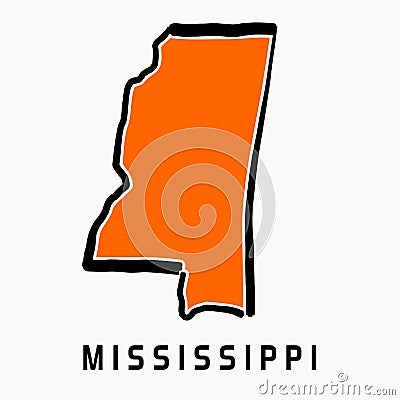 Mississippi map outline Vector Illustration