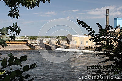 Mississippi River Dam Stock Photo