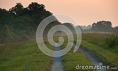 Mississippi River levee near Baton Rouge Stock Photo