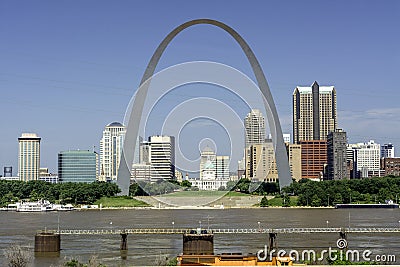 Missouri city with river and capital building Stock Photo