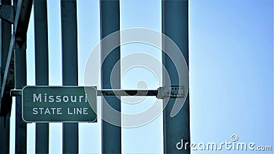 Missouri State Line Editorial Stock Photo