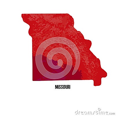 Missouri. United States Of America. Vector illustration. Watercolor texture. Vector Illustration