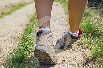 Missteps about to produce ankle injury Stock Photo