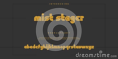 Mist Stager modern alphabet fonts. Typography technology vector illustration Vector Illustration