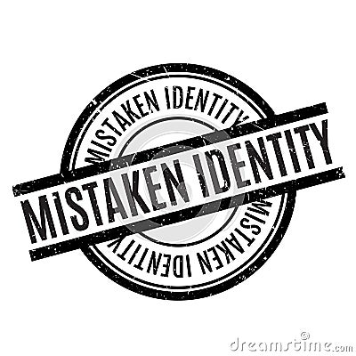 Mistaken Identity rubber stamp Stock Photo