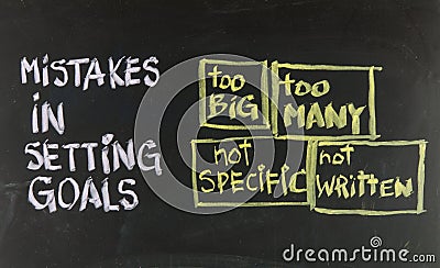 Mistakes in setting goals Stock Photo