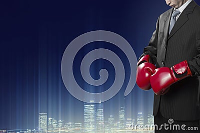 Mister boss ready to fight Stock Photo