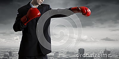 Mister boss ready to fight Stock Photo