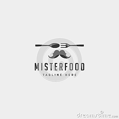 mister food flat simple logo design vector illustration icon element Vector Illustration