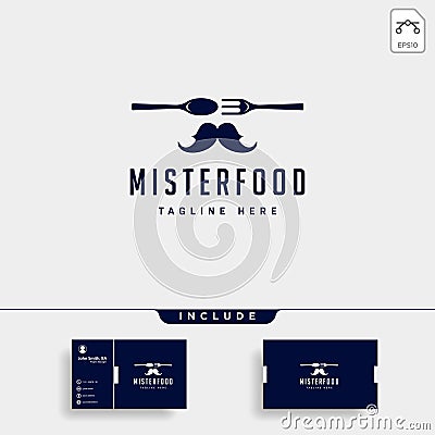 mister food flat simple logo design vector illustration icon element Vector Illustration