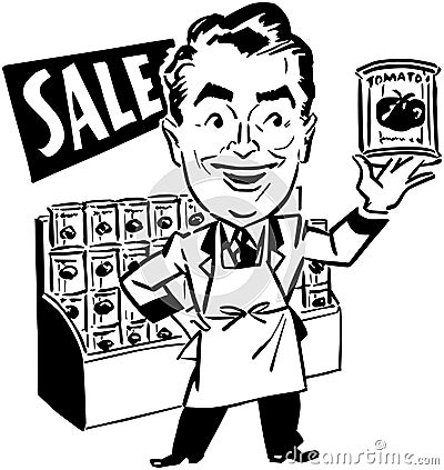 Mister Grocer Vector Illustration