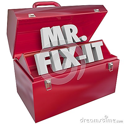 Mister Mr Fix-It 3d Word Toolbox Handyman Stock Photo