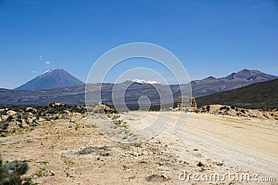 Misti Mountain Landscapes Stock Photo