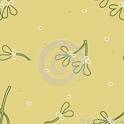 Mistletoe branches background Vector Illustration