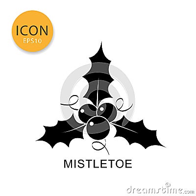 Mistletoe icon isolated flat style. Vector Illustration