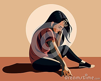 Mistreatment and beatings, sexual violence, assaults on women. Violence against women. Vector Illustration