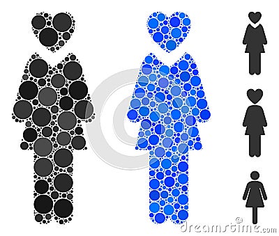 Mistress Composition Icon of Round Dots Vector Illustration