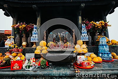 Mistry Mountain Pagoda, Asian Buddhist Temple Shrine, and Idols in Northeast Vietnam Stock Photo