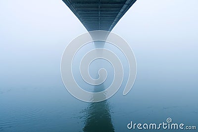 Misty bridge Stock Photo