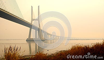 Misty Bridge Stock Photo