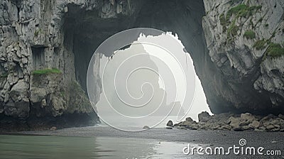 Misty Cave Through Water: A Captivating Photo By Akos Major Stock Photo