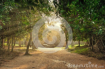 Misty day at Angkor Wat Cambodia Editorial Stock Photo